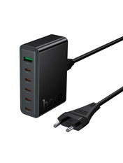Мережевий зарядний пристрій Hoco C152A (1 USB-A + 5 USB-C) 70W Black