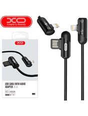 Кабель синхронізації XO NB38 L-shape USB to Lightning Чорний 12W 1m 90° Чорний