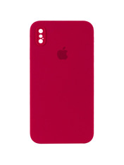 Чохол Silicone Case Square Full Camera для Apple iPhone XS Max Rose Red