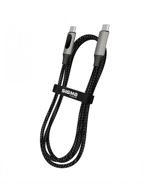 Кабель синхронізації Sigma X-power CC100D-1 Type-C to Type-C 100W 1m Black (4827798376119)