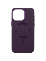 Чохол Bonbon Bonbon Leather Metal Style MagSafe для Apple iPhone 14 Dark Purple