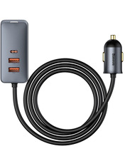 Автомобільний зарядний пристрій Baseus Share Together Fast Charge 120W 2 USB-A + 2 USB-C 2 USB-A + 2 USB-C Grey (CCBT-A0G) Grey Відсутній