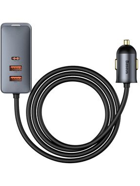 Автомобільний зарядний пристрій Baseus Share Together Fast Charge 120W 2 USB-A + 2 USB-C Grey (CCBT-A0G)