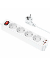 Мережевий фільтр Hoco NS1 4/1,8m + 1 USB White