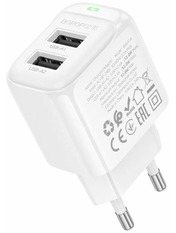 Мережевий зарядний пристрій Borofone BAS41A White Відсутній 2 USB-A 10 (2 USB-A) 10W White (6941991113741)