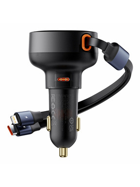 Автомобільний зарядний пристрій Baseus Enjoyment Pro 60W 1 USB-C + кабель Lightning+Type-C Black