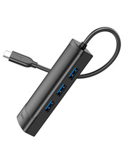 USB-хаб Hoco HB42 Type-C (3xUSB 3.0 + 1xRJ45) Black