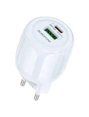 Мережевий зарядний пристрій Borofone BA94A Lustrous Blue Відсутній (1 USB-A + 1 USB-C) 30W Blue