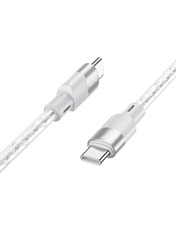 Кабель синхронізації Hoco X99 Crystal Junction Type-C to Type-C 60W 1m Grey