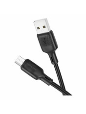 Кабель синхронізації Borofone  BX113 SiliconeUSB to microUSB Black 1 12W 1m Black