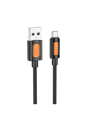 Кабель синхронізації Borofone  BX114 SiliconeUSB to microUSB Black 12W 1m Black