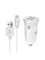 Автомобільний зарядний пристрій Piko CC-312 15,5W Type-C 2 USB-A +кабель Type-C White (1283126538803) 2 USB-A White