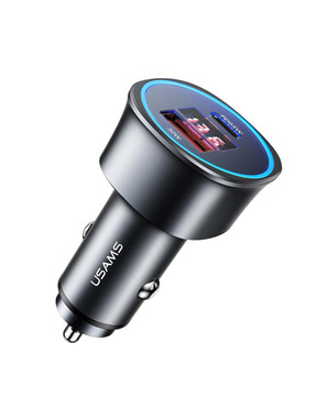 Автомобільний зарядний пристрій Usams US-CC146 18W 1 USB-A + 1 USB-C Black (US-CC146)
