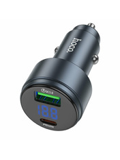 Автомобільний зарядний пристрій Hoco Z57B 63W 1 USB-A + 1 USB-C Metal Gray 1 USB-A + 1 USB-C Metal Gray Відсутній