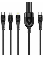 Кабель синхронізації ColorWay 3in1 USB to microUSB 60W 1,2m Black (CW-CBPDU3060-BK)