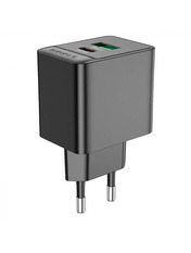 Мережевий зарядний пристрій Borofone BAS14A (1 USB-A + 1 USB-C) 20W Black