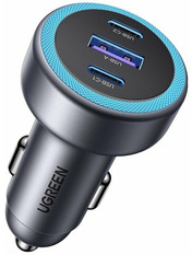 Автомобільний зарядний пристрій Ugreen EC307 30W 1 USB-A + 2 USB-C Gray (EC307/45843)