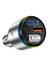 Автомобільний трансмітер Proove Power Drive 30W (1 USB-A + 1 USB-C) Silver (FMPD30110006)