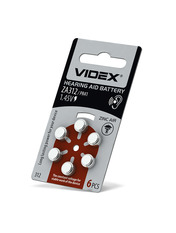 Батарейка Videx ZA312 PR41 Zinc Air 6 6шт (24218)