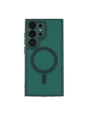 Чохол Magnetic Matte Camera Lens with Magsafe для Samsung Galaxy S25 Ultra 5G Dark Green