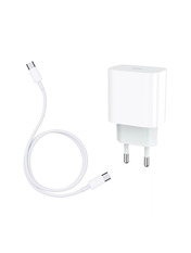 Мережевий зарядний пристрій Jellico AK180 Type-C to Type-C (1 USB-C) 20W + кабель Type-C to Type-C White (RL068072) 1 USB-C 20 White