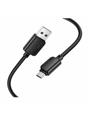 Кабель синхронізації Hoco X113 USB to microUSB Black 12W 1m Black