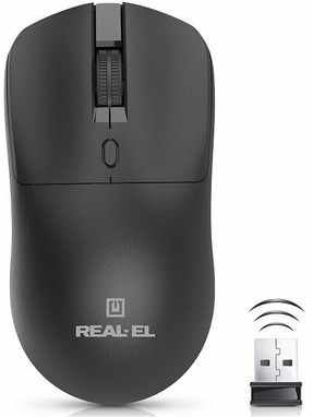 Мишка REAL-EL RM-307W Black (EL123200051)