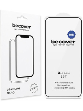 Захисне скло BeCover 10D для Xiaomi 15T глянсове (715708) Black