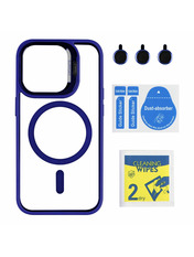 Чохол Stand Case with MagSafe and Camera Lenses для Apple iPhone 15 Pro Dark Blue Dark Blue (6937185024)