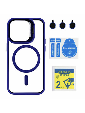 Чохол Stand Case with MagSafe and Camera Lenses для Apple iPhone 15 Pro Dark Blue (6937185024)