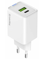 Мережевий зарядний пристрій ColorWay GaN Mini 1 USB-A + 1 USB-C Відсутній White 45 (1 USB-A + 1 USB-C) 45W White