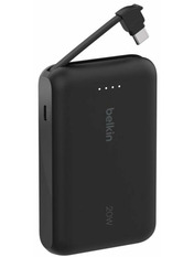 Павербанк Belkin Power Bank 10K with Integrated Cable Type-C 1xUSB-C 10000 Black 20 20W 10000mAh Black (BPB021HQBK)