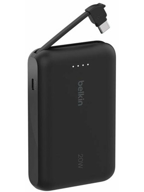 Павербанк Belkin Power Bank 10K with Integrated Cable Type-C 1xUSB-C 20W 10000mAh Black (BPB021HQBK)