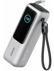 Павербанк Anker Built-In Double USB-C Cables 1xUSB-C + 1xUSB-A Silver 25000 165 165W 25000mAh Silver (A1695H41)