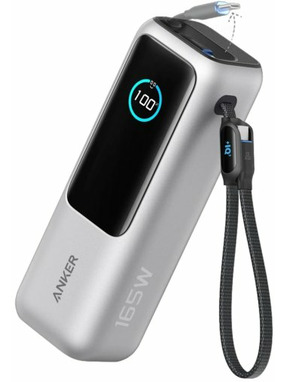 Павербанк Anker Built-In Double USB-C Cables 1xUSB-C + 1xUSB-A 165W 25000mAh Silver (A1695H41)