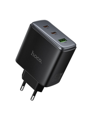 Мережевий зарядний пристрій Hoco C160A (1 USB-A + 2 USB-C) 65W Black