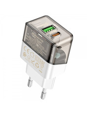 Мережевий зарядний пристрій Borofone BA80A (1 USB-A + 1 USB-C) 20W Black