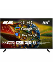 Телевізор 2E A77Q 55" 55" Smart TV Чорний (2E-55A77Q) 4K UHD (3840х2160) Чорний Так