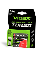 Батарейка Videx Turbo AAA Alkaline 4 4шт (27021)