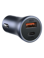 Автомобільний зарядний пристрій Baseus Golden Contactor Pro Dual 40W 1 USB-A + 1 USB-C Lightning Grey 1 USB-A + 1 USB-C +кабель Lightning Grey (TZCCJD-B0G)