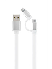 Кабель синхронізації Cablexpert CC-USB2-AM8PmB-1M USB to Lightning White/Silver 10W 1m White/Silver (CC-USB2-AM8PmB-1M-SV)