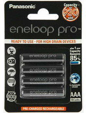 Акумуляторна батарейка Panasonic Eneloop Pro AAA Ni-MH 930mAh 4шт (BK-4HCDE/4BE)