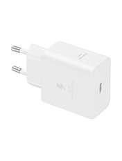 Мережевий зарядний пристрій Samsung Compact Power Adapter (1 USB-C) 45W + кабель Type-C to Type-C White (EP-T4511XWEGEU)