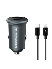 Автомобільний зарядний пристрій ArmorStandart 20W 1 USB-A + 1 USB-C Type-C to Lightning Grey 1 USB-A + 1 USB-C + кабель Type-C to Lightning Grey (ARM82460)