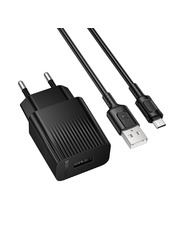 Мережевий зарядний пристрій Borofone BAS71A Black Відсутні 10.5 MicroUSB 10,5W + кабель MicroUSB Black