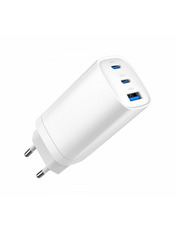 Мережевий зарядний пристрій Gembird TA-UC-PDQC65-01-W (1 USB-A + 2 USB-C) 65W White (TA-UC-PDQC65-01-W)