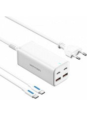 Мережевий зарядний пристрій Vention GaN (2 USB-A + 2 USB-C) 100W White (FBSWG-EU)