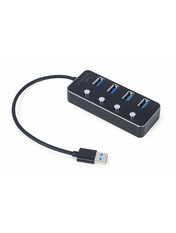 USB-хаб Gembird UHB-U3P4P-01 USB 3.0 (4xUSB 3.0) з додатковим живленням Black (UHB-U3P4P-01)
