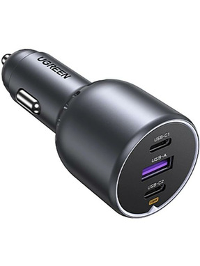 Автомобільний зарядний пристрій Ugreen EC705 130W 1 USB-A + 2 USB-C Black