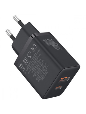 Мережевий зарядний пристрій Baseus GaN5 (1 USB-C) 30W White (CCGN070502)